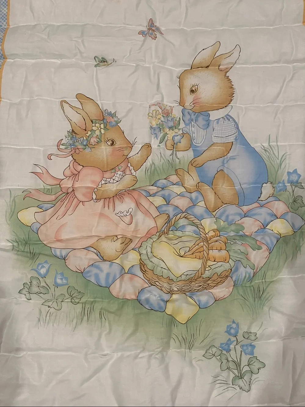 Blue & Yellow Beatrix Potter, Peter rabbit Nursery Quilt